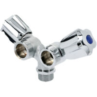 Robinet double de machine à laver laiton chromé GARIS B01 RMLDB