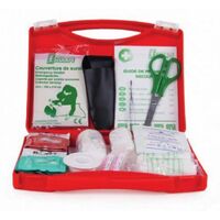 Esculape – Coffret de secours ASEP BTP 5 – Pour 1 à 5 personnes – Dimensions 24x20x5 cm – Poids 580 g – Organisme de certification