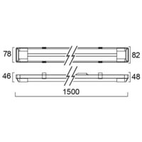 Réglette LED IP20 BATTEN 4000K 36W double L1500mm - SYLVANIA - 0045164