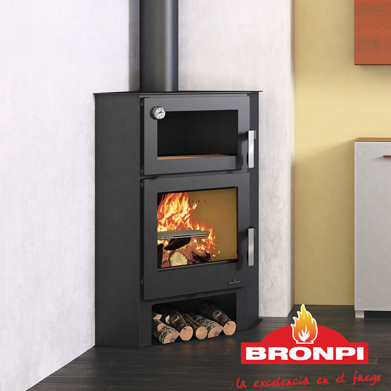 estufa de leña con horno bronpi modelo lerma-h