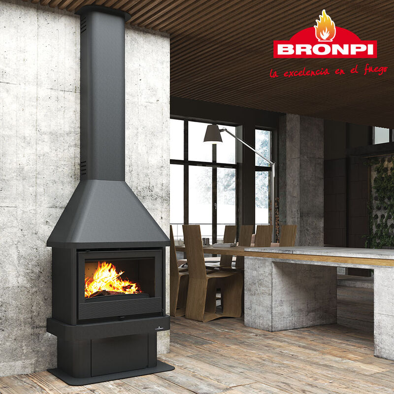 chimenea de leña metálica bronpi modelo lisboa