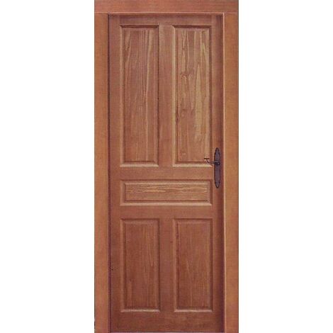 Puerta de madera partida de pino para barnizar derecha de 95x210 cm