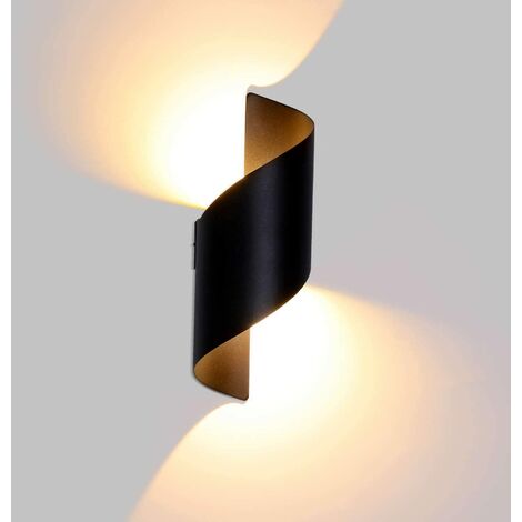 LED Design Außen Wand UP DOWN Strahler schwarz Hof Leuchte Terrassen Lampe gold 