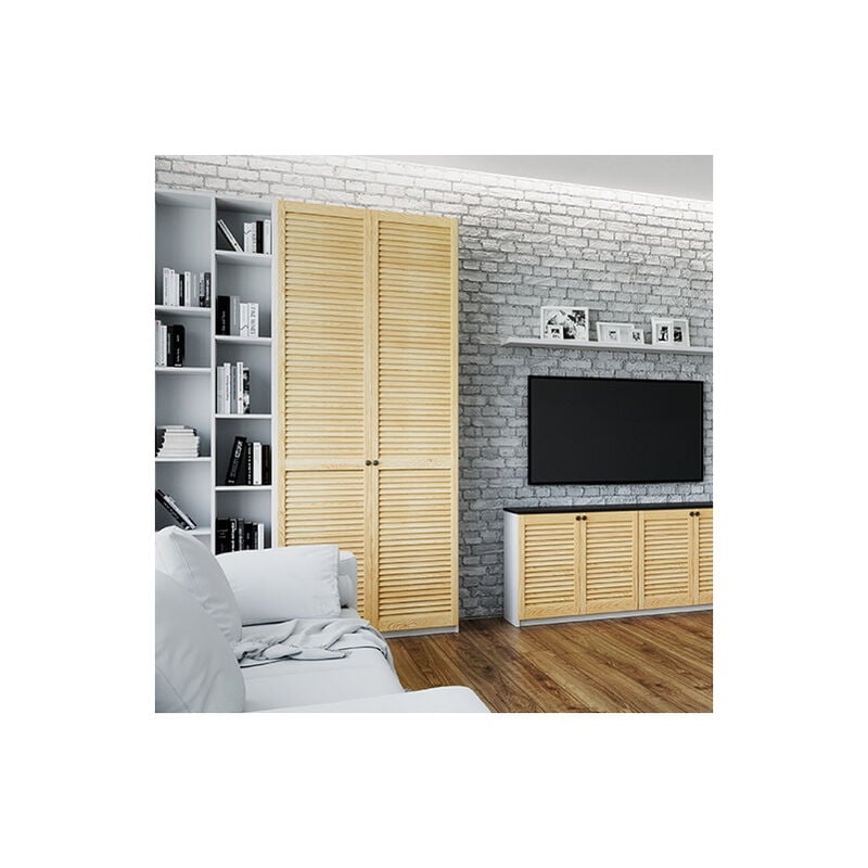Onlywood Ante per Armadio a Muro a Persiana 610 x 2050 mm in Legno Naturale  - Onlywood