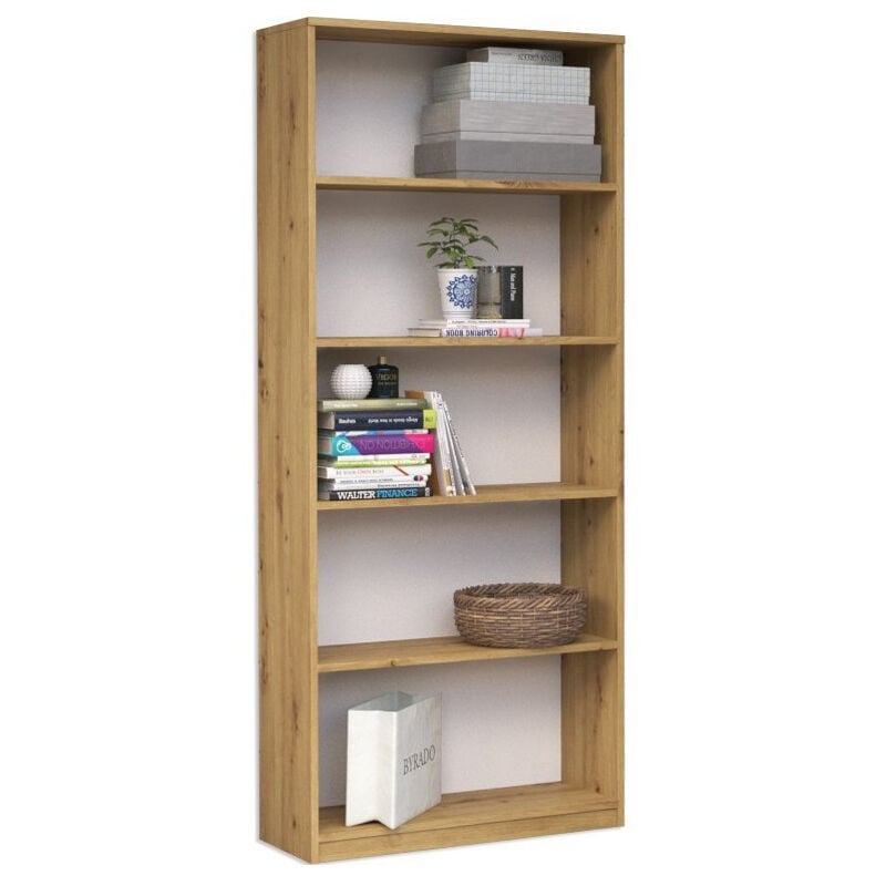 Onlywood Libreria Scaffale in Legno - 60 x 30 x 182 h cm - Rovere