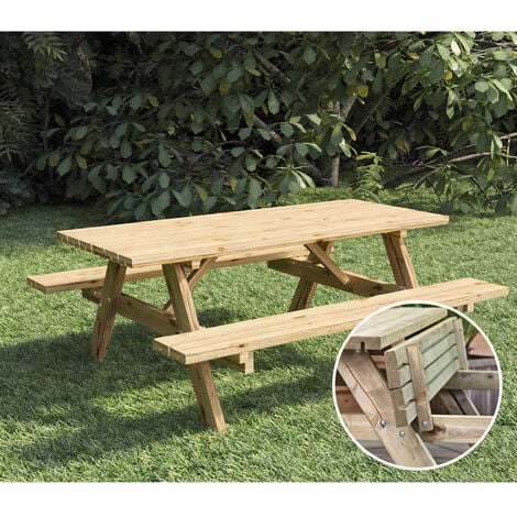 Tavolo Richiudibile in Plastica Struttura in Acciaio da Giardino Pic Nic  183x76x74cm