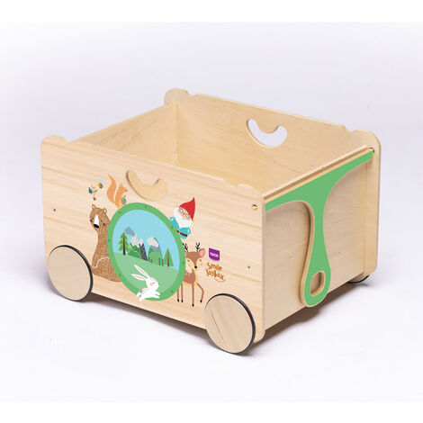 Onlywood Portagiochi Montessori MAGICWOOD con Disegni Colorati