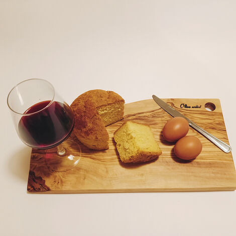 SOLTAKO Tagliere in Legno d'Ulivo Rustico - Tagliere da Cucina per Formaggi Rust
