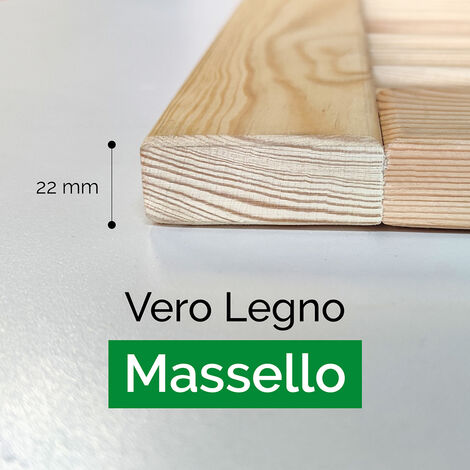 Onlywood Confezione 2 Persiane in Legno da Esterno in Pino Naturale  Massello 600 x 1200 mm