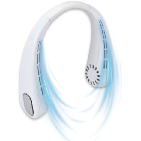 Ventilateur de cou portable – Mini ventilateur rechargeable USB sans fil – 3 vitesses réglables – Autonomie jusqu'à 14H