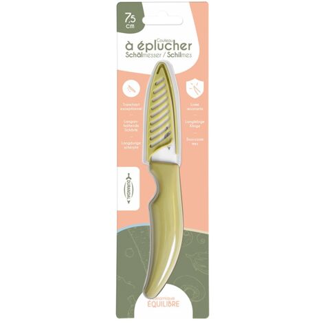Durandal - Couteaux de cuisine en céramique avec étui, 4 tailles de lames - Découpe, épluche et tranche viandes, légumes, fruits