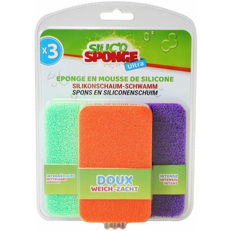 SPONTEX - Eponge Trio Colors - 3 éponges absorbantes colorées