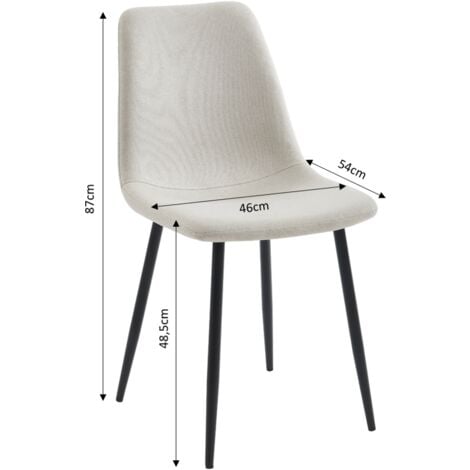 Lot de 4 chaises de salle à manger moderne en tissu bouclé Selma