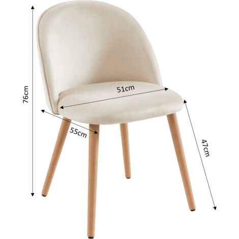 Lot de 2 chaises MACARON velours beige sable pieds hêtre massif