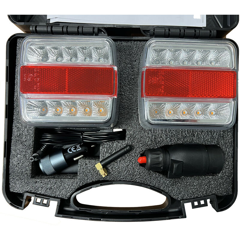 Feux LED Magnétiques Pour Remorque R65 - 4 Fonctions (stop, Position, Cligno, Plaque) - IP67 étanche