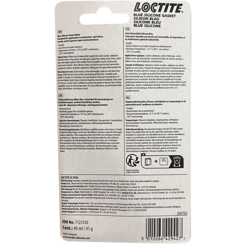 LOCTITE 5940 PATE A JOINT NOIRE SILICONE 100 ml - SARLAT OUTILLAGE