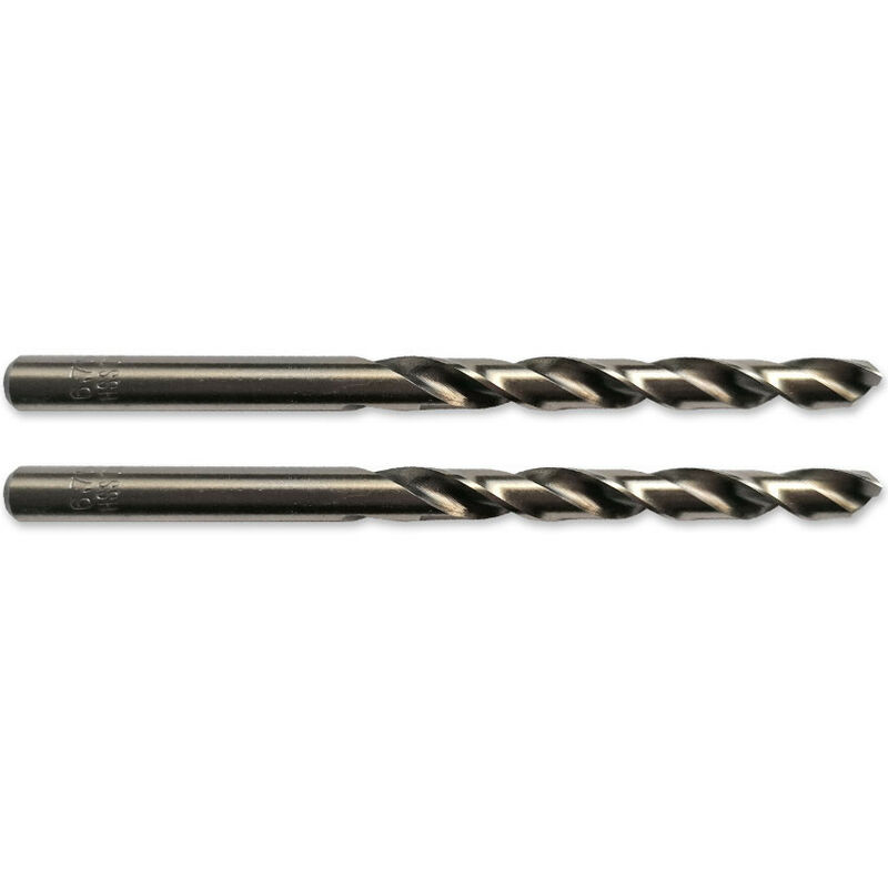 CoCud Lot 6 Forets Hélicoïdaux Extra Longs 2mm HSS 6542 Oxyde Noir – Pour Inox, Acier, Alliage, Métal Dur – Perceuse Colonne & Établi