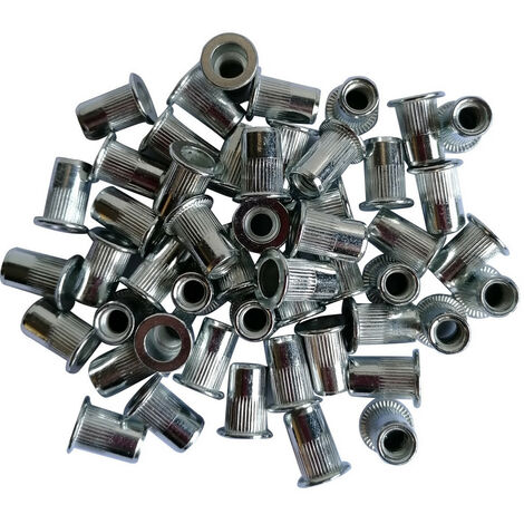 Sachet de 50 inserts filetes acier galvanise de m6 (1/2)