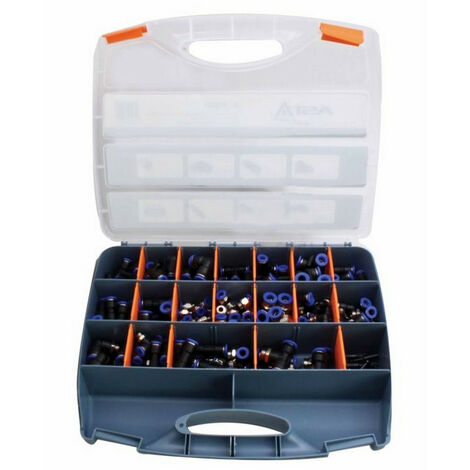 Coffret de 180 raccords automatiques – Connecteurs en T et droits – Filetage plomberie 6/8/10mm – Pour tuyaux polyuréthane et polyamide – Asta