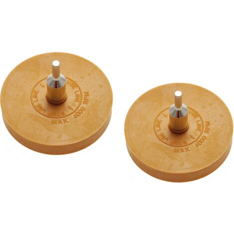 Promo 2 roues disques gomme caoutchouc pour enlever eliminer les adhesifs (1/2)
