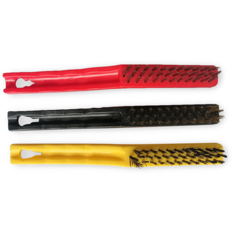 Jeu de 3 brosses a main nylon laiton acier (1/5)