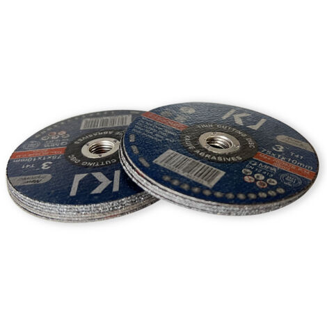 Lot de 10 disques fins 75 x 1.0 x 10 mm a tronconner pour meuleuses pneumatique (1/2)