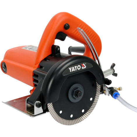 Yato – Scie circulaire à eau et sec 125 mm – Coupe carrelage céramique – Moteur 1400 W – Profondeur de coupe 38 mm – Raccord tuyau d'eau