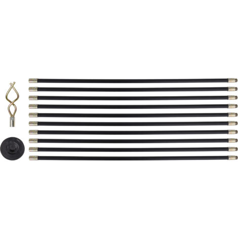 Yato – Kit de 10 cannes de curage et ramonage 920 mm – Polypropylène flexible – Plongeur 100 mm et vis sans fin 50 mm – Compatible Silverline