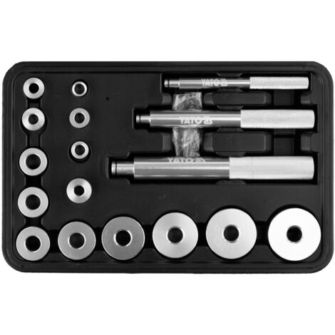 Yato – Coffret multi-outils 17 pcs – Outils en aluminium 6066 pour montage de roulements et joints – Adaptateurs de 10 à 42 mm (1/2)