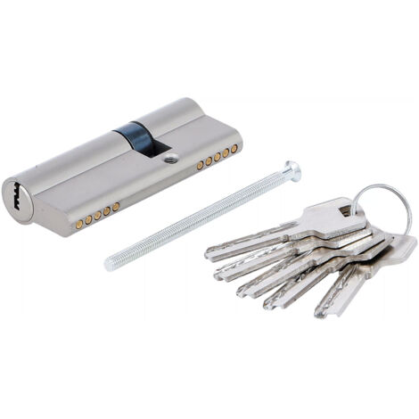 Cylindre De Serrure De Porte Biaisé 70 Mm 3 Clés Antivol Entrée Laiton - Foto 3