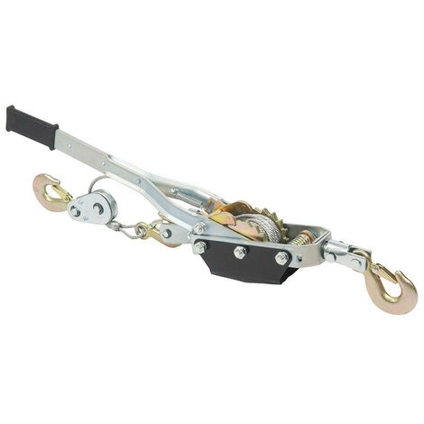Silverline – Palan tendeur de traction 3 500 kg – Câble en acier 3m – Double engrenage pour traction fluide – Crochets en acier forgé (1/2)