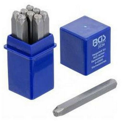 Bgs Technic – Kit de 9 chiffres à frapper 4 mm – Pour estampage fer et acier – Norme DIN 1451 – Chiffres 0 à 8 inclus (1/2)