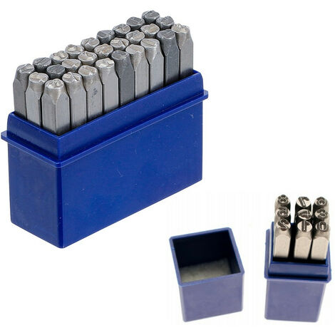 Bgs Technic – Kit de 36 chiffres et lettres à frapper 5 mm – Pour métal et cuir – Estampage précis – Personnalisation d'objets