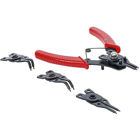 Bgs Technic – Pince à circlips 160 mm – 4 mâchoires interchangeables – Pour montage et démontage de circlips intérieurs et extérieurs