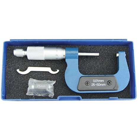 Micromètre de précision 25-50 mm – Graduation 0,01 mm – Acier au carbone rectifié – Pour mesures mécaniques précises – Kroftools