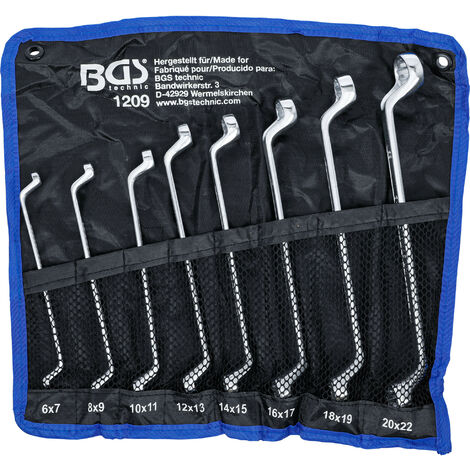 Jeu de cles polygonales bgs technic contre coudees de 6 à 22 mm en pochette