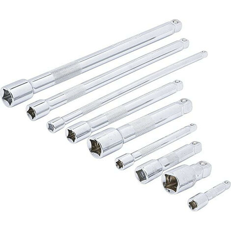 Jeu de 9 rallonges carre de 1/4, 3/8, et 1/2 (1/3)