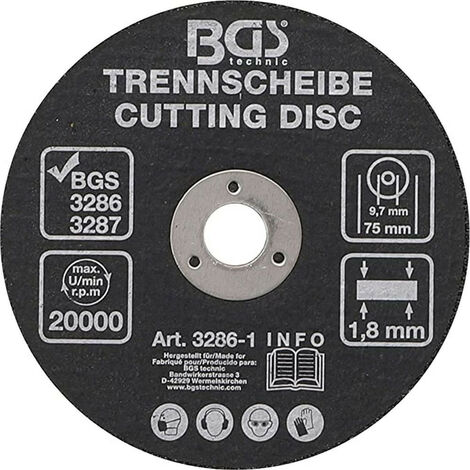 Disque 75 x 1.8 x 10 mm a tronconner pour meuleuses pneumatique (1/2)