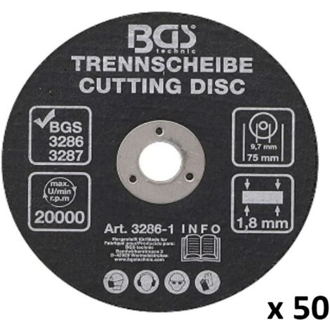 Lot De 50 Disques Fins à Tronçonner 75 X 1.0 X 10 Mm – Meuleuse Pneumatique