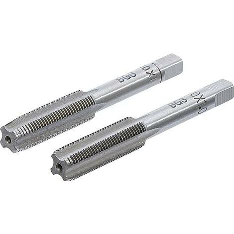 Bgs Technic – Lot de 2 tarauds M10 x 1.00 mm – Acier au carbone (gcr15) pour filetage métal et plastique – Précision d'alignement pour assemblage facile