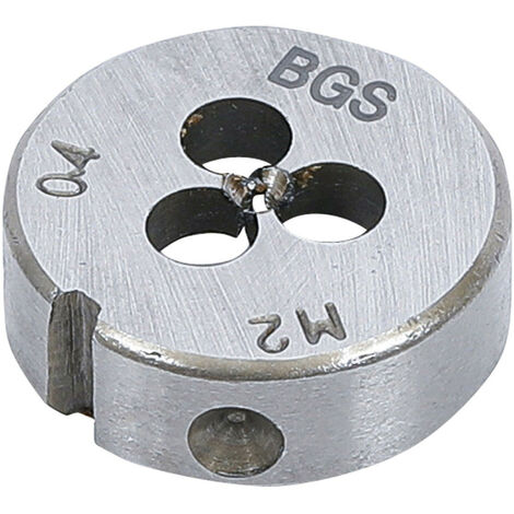 Bgs Technic – Filière M2 x 0.4 x 25 – Filetage métrique pas standard – Ø extérieur 25.4 mm – Épaisseur 9 mm pour filetages propres