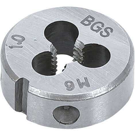 Bgs Technic – Filière M6 x 1.00 – Pas de vis standard – Ø extérieur 25.4 mm – Épaisseur 9 mm – Acier spécial GCr15 – Pour filetage propre et réparation