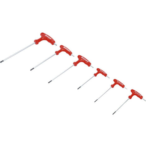 Bgs Technic – Jeu de 6 clés Torx extra longues T10 à T40 – Poignée en T pour accès dans espaces restreints – Chrome Vanadium – Couple élevé