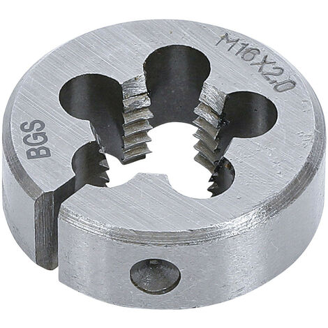 Bgs Technic – Filière M16 x 2.00 x 38 – Filetage métrique pas standard – Acier GCr15 pour filetages propres – Ø extérieur 38.1 mm