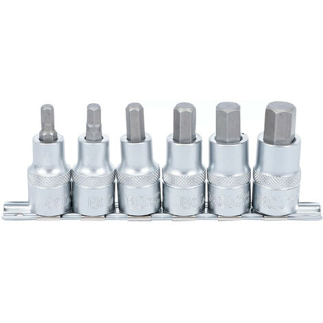Bgs Technic – Jeu de 6 douilles 6 pans mâles 6-14 mm – Acier chrome vanadium – Longueur 55 mm – Pour cliquet 1/2 – Qualité professionnelle