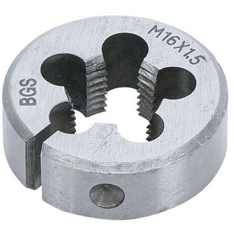 Bgs Technic – Filière M16 x 1.50 x 38 – Filetage métrique pas standard – Acier GCr15 pour filetages propres – Ø extérieur 38.1 mm