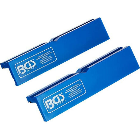 Bgs Technic – Mors de protection pour étau 125mm – Empreintes en 'V' pour tubes – Plastique aimanté pour maintien sans marques