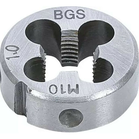 Bgs Technic – Filière M10 x 1.00 x 25 – Pas standard – Ø extérieur 25.4 mm – Épaisseur 9 mm – Pour filetages propres et réparations