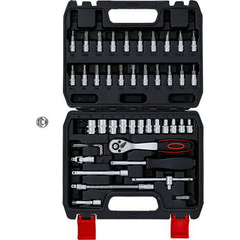 Bgs Technic – Coffret cliquet et douilles 1/4 – 46 pièces en chrome vanadium – Mécanisme 72 dents – Douilles de 4 à 14 mm – Embouts Torx et hexagonaux (1/5)