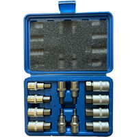 Coffret embouts courts hexagonaux sur douilles, 6 pans de 5 à 22mm,